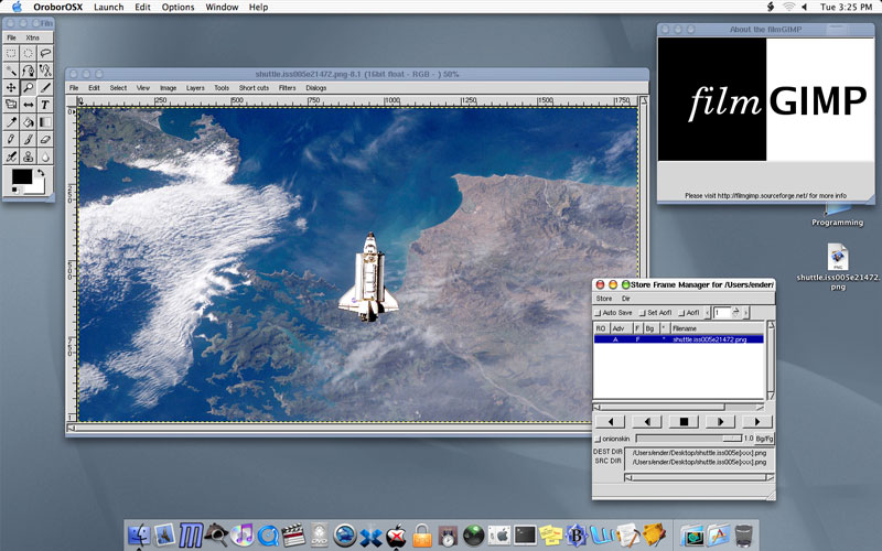 Bild: Screenshot CinePaint auf einem Mac