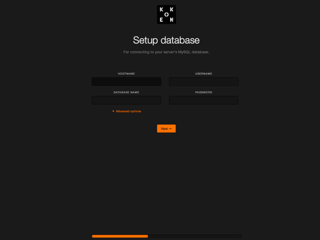 Setup database