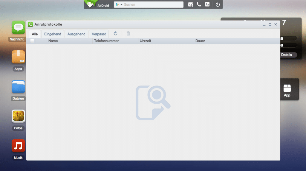 airdroid-anrufprotokolle
