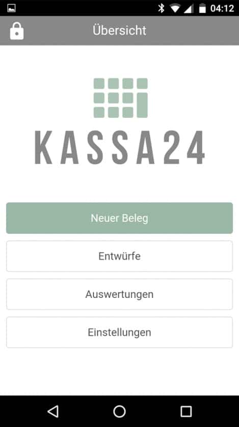 Registrierkasse Kassa24 für iPhone im Screenshot.