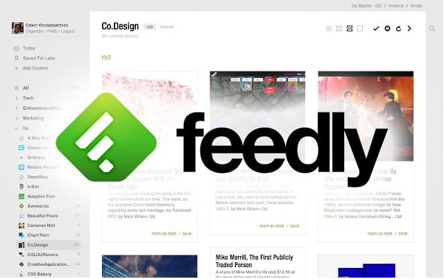 Feedly RSS reader