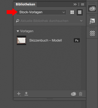 Photoshop CC Bibliothek Adobe Stock Vorlagen löschen