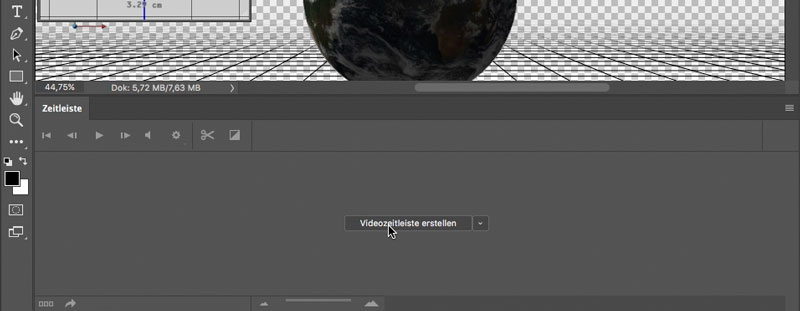 Animierter 3D Planet in Photoshop Videozeitleiste erstellen