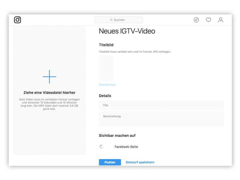 Video auf IGTV hochladen