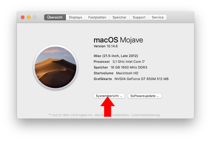 macOS Über diesen Mac