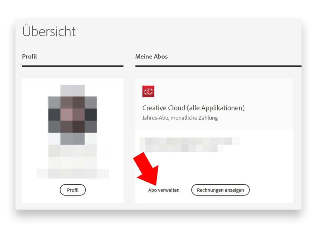 Adobe Creative Cloud Abo 60 Tage kostenlos - Abo verwalten